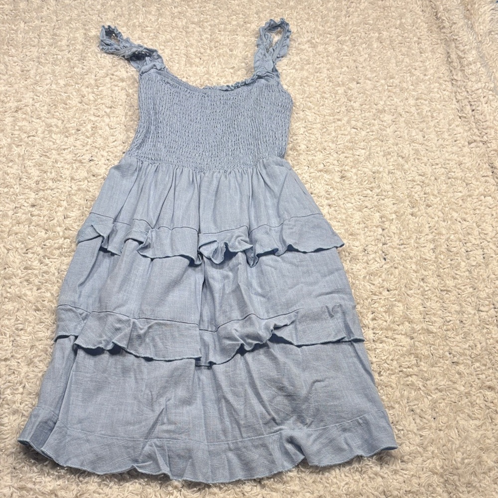 Light Blue Ruffled Dress